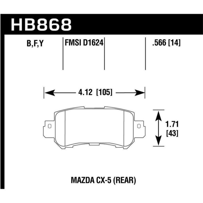 Hawk Performance HB868B.566 HPS 5.0 Disc Brake Pad