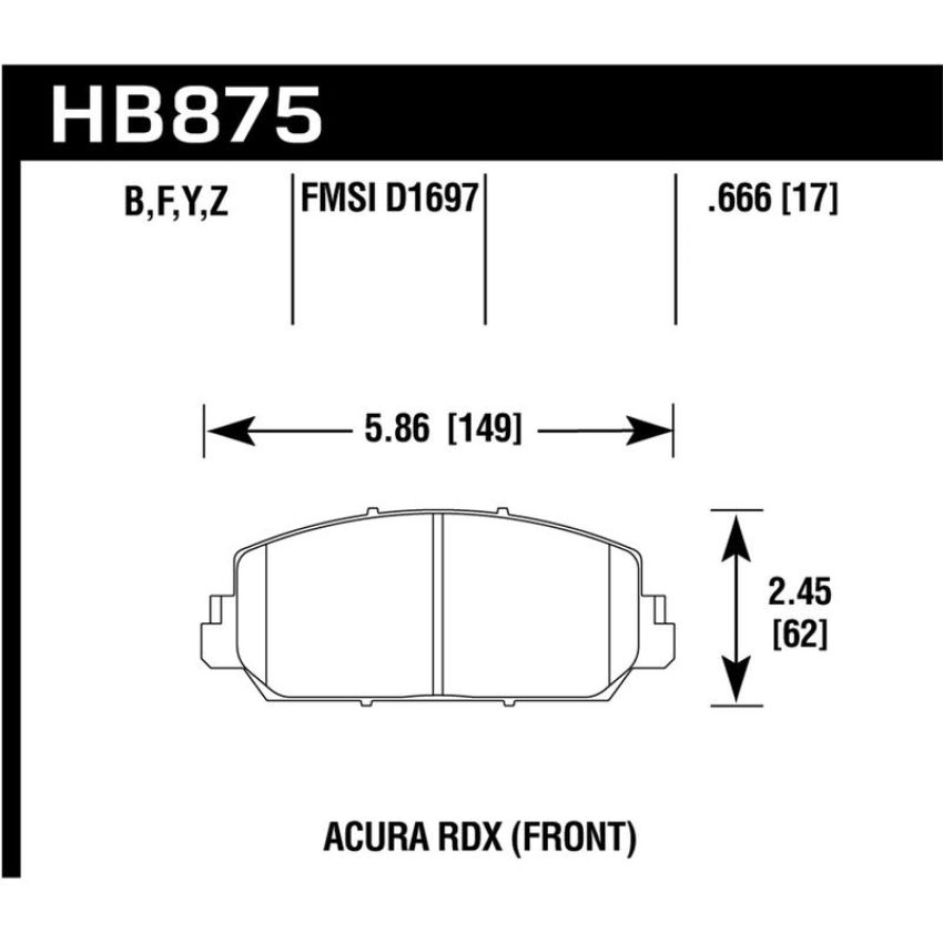 Hawk Performance HB875B.666 HPS 5.0 Disc Brake Pad
