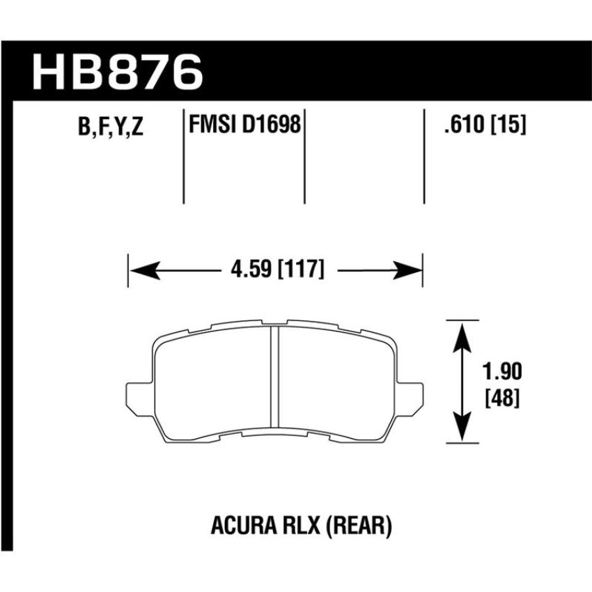 Hawk Performance HB876Z.610 Performance Ceramic Disc Brake Pad