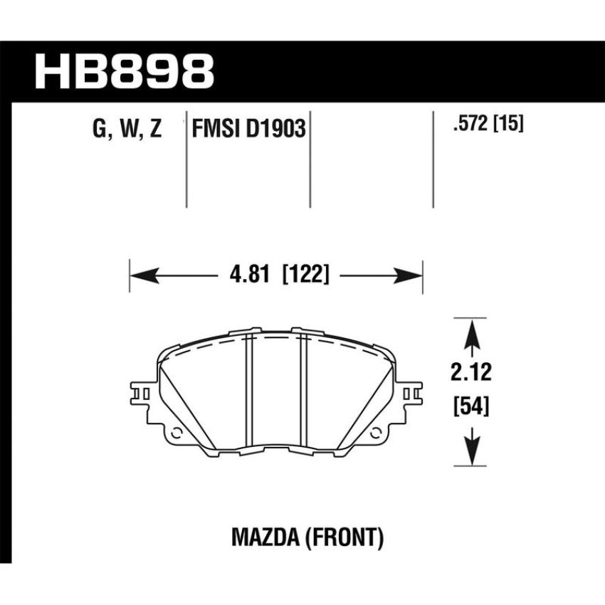 Hawk Performance HB898G.572 DTC-60 Disc Brake Pad