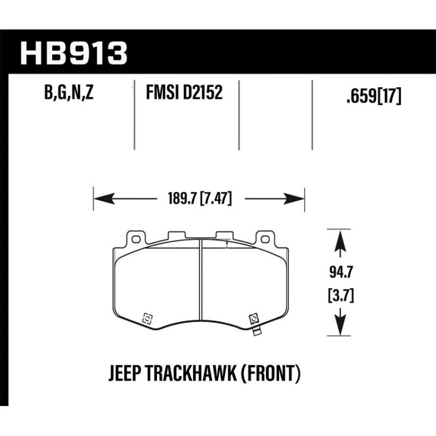 Hawk Performance HB913B.659 HPS 5.0 Disc Brake Pad