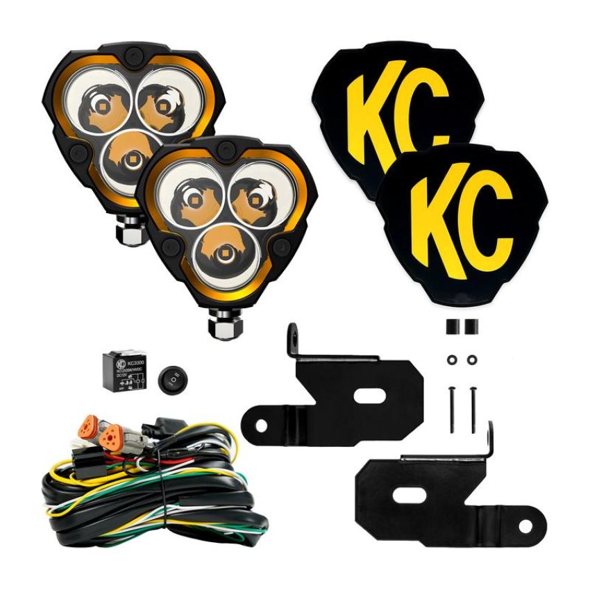 KC HiLiTES 97128 KC FLEX ERA 3 LED 3.5in Spot 2-Light Sys