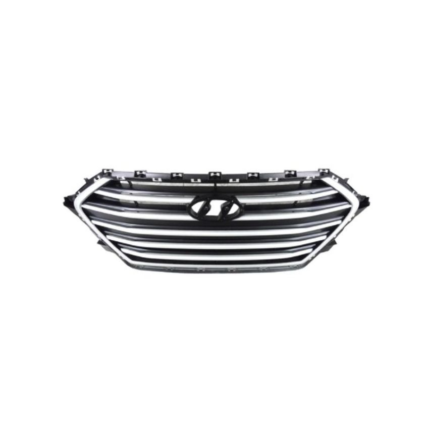 GRILLE ASSY 1.4L TURBO|2.0L; SEDAN; KOREA BUILT; SILVER HYUNDAI ELANTRA 17-18