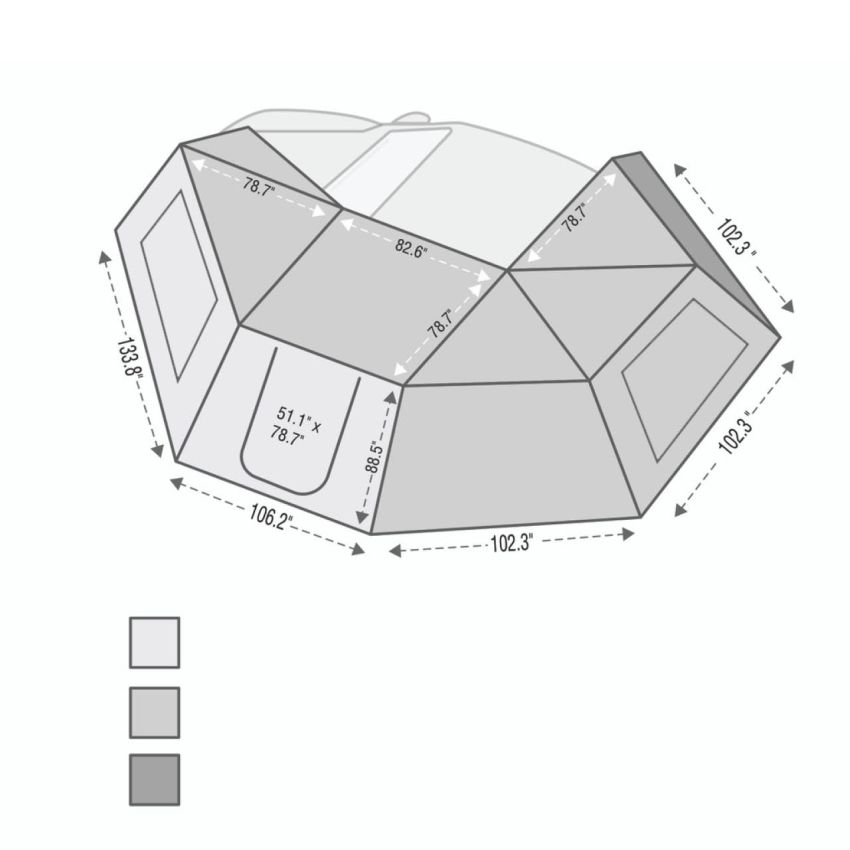 Nomadic Awning 270 for Driver Side Wall 1 270 Awning Wall 1 Overland Vehicle Systems