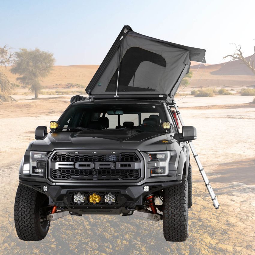 Aluminum Clam Shell Roof Top Tent Sidewinder Side Opening Overland Vehicle Systems