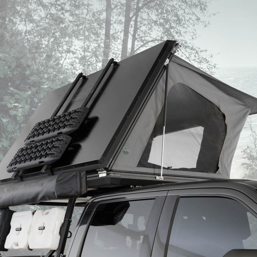 Aluminum Clam Shell Roof Top Tent Sidewinder Side Opening Overland Vehicle Systems