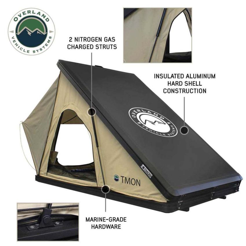 LD TMON Clamshell Aluminum Hard Shell Roof Top Tent Overland Vehicle Systems