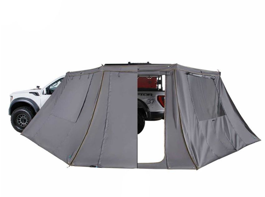 HD Nomadic 180 - LTE Awning Wall, Universal, Grey Body, Green Trim W/Storage Bag Overland Vehicle Systems