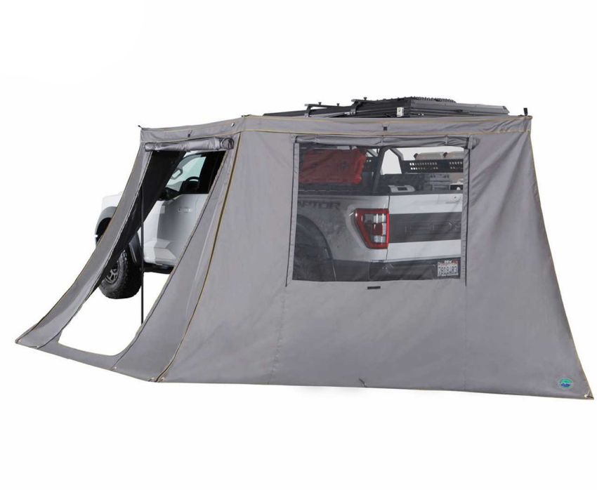 HD Nomadic 180 - LTE Awning Wall, Universal, Grey Body, Green Trim W/Storage Bag Overland Vehicle Systems