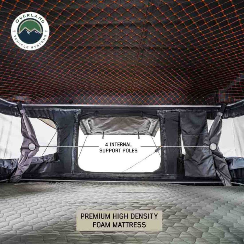HD Bundu 2 - Hard Shell Pop Up Roof Top Tent, 2 Person, Grey Body and Black Rainfly Overland Vehicle Systems