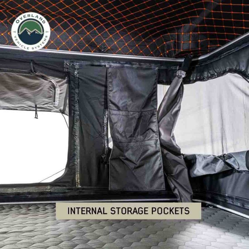 HD Bundu 2 - Hard Shell Pop Up Roof Top Tent, 2 Person, Grey Body and Black Rainfly Overland Vehicle Systems