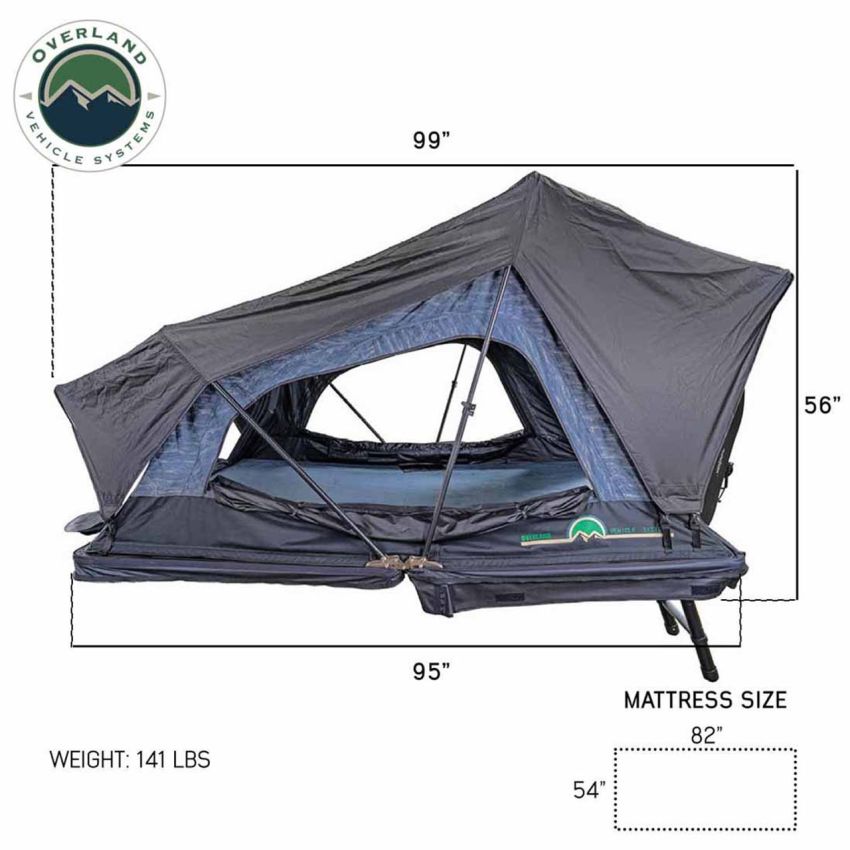 XD Sherpa Solo - Soft Sided Roof Top Tent, 1 Person, Grey Body and Black Rainfly Overland Vehicle Systems