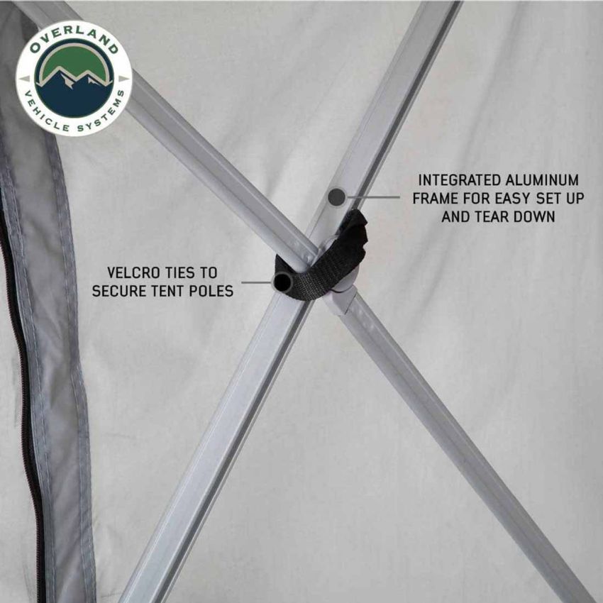LD P.S.T. - Portable Safari Ground Tent Large, Grey Body and Grey Trim Overland Vehicle Systems