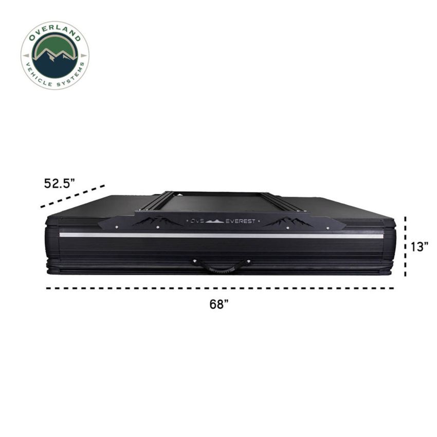 XD Everest 2 - Cantilever Aluminum Roof Top Tent, 2 Person, Grey Body and Black Rainfly Overland Vehicle Systems