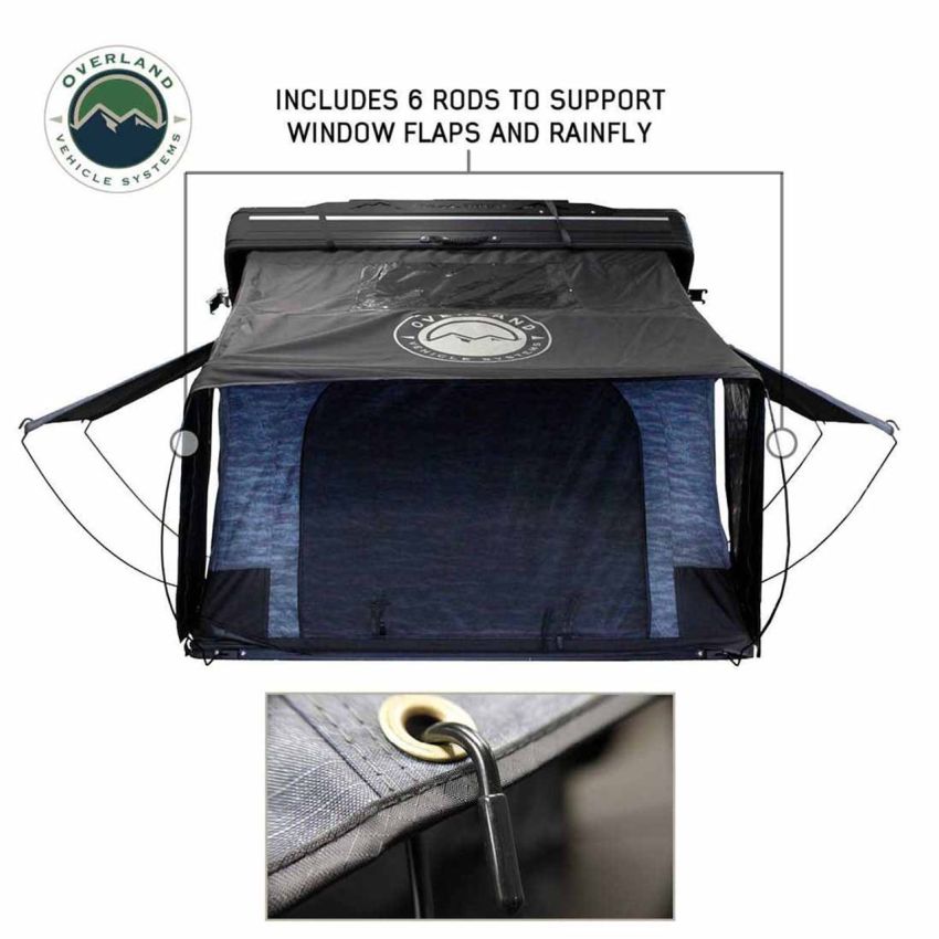 XD Everest 2 - Cantilever Aluminum Roof Top Tent, 2 Person, Grey Body and Black Rainfly Overland Vehicle Systems