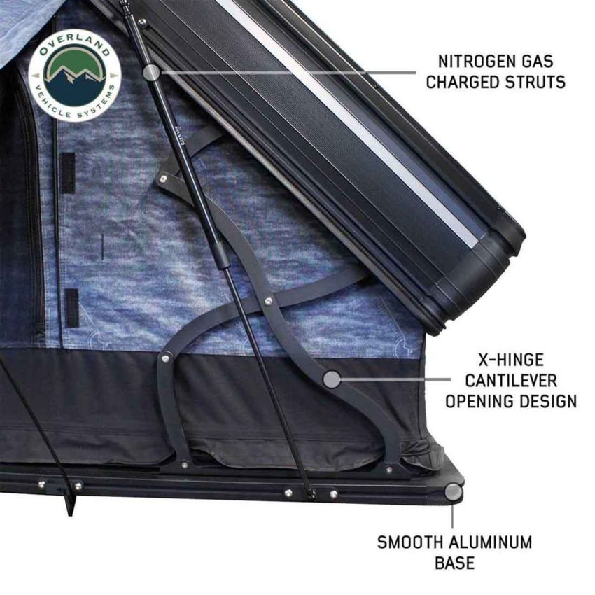 XD Everest 2 - Cantilever Aluminum Roof Top Tent, 2 Person, Grey Body and Black Rainfly Overland Vehicle Systems