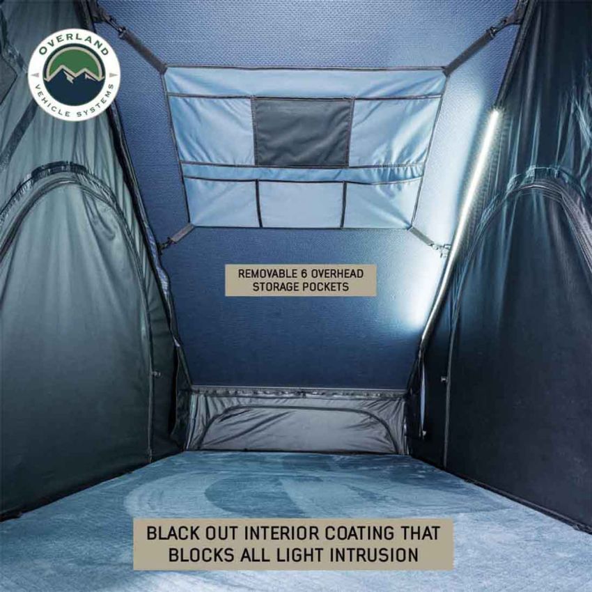 XD Lohtse - Clamshell Aluminum Roof Top Tent, 2 Person, Grey Body and Black Rainfly Overland Vehicle Systems