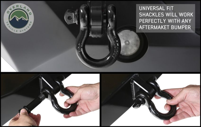 Recovery Shackle 19019901 3/4 4.75 Ton Black Overland Vehicle Systems