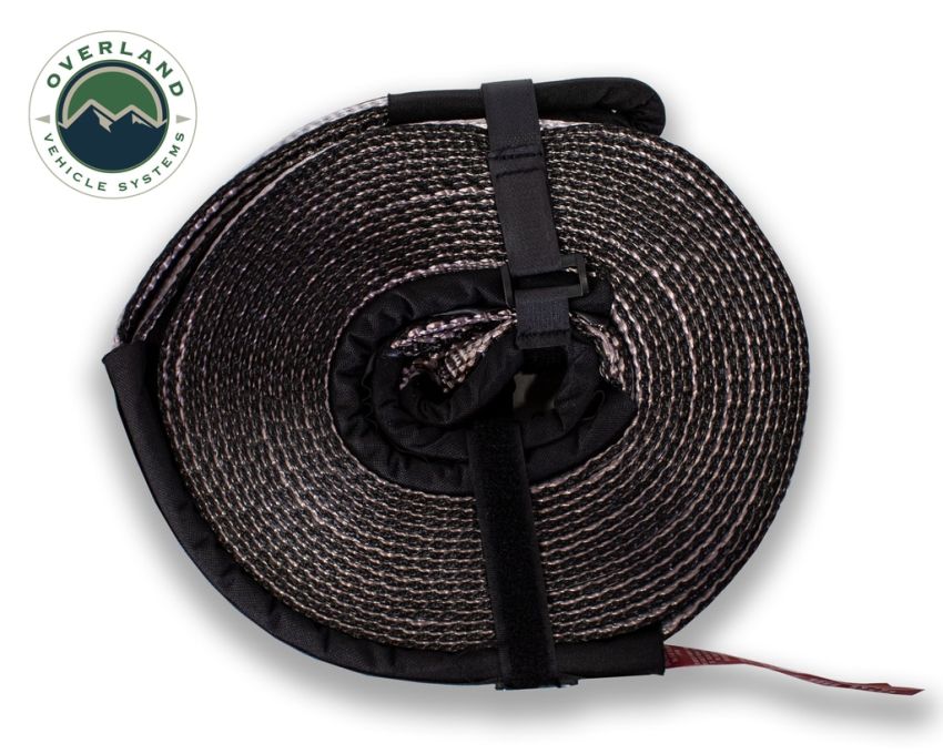 Tow Strap 20000 lbs - 2 x 30' Gray With Black Ends Overland Vehicle Systems