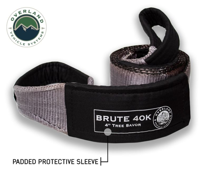 Tree Saver Tow Strap 40,000 lb. Gray With Storage Bag Overland Vehicle Systems