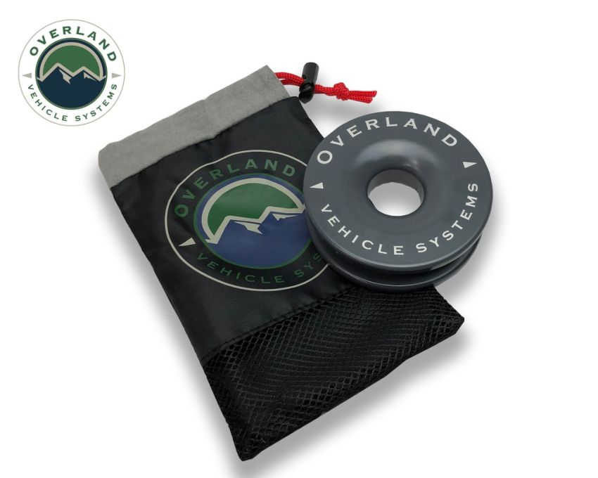 Recovery Snatch Ring 4.00 41,000 lb. Gray With Storage Bag Overland Vehicle Systems
