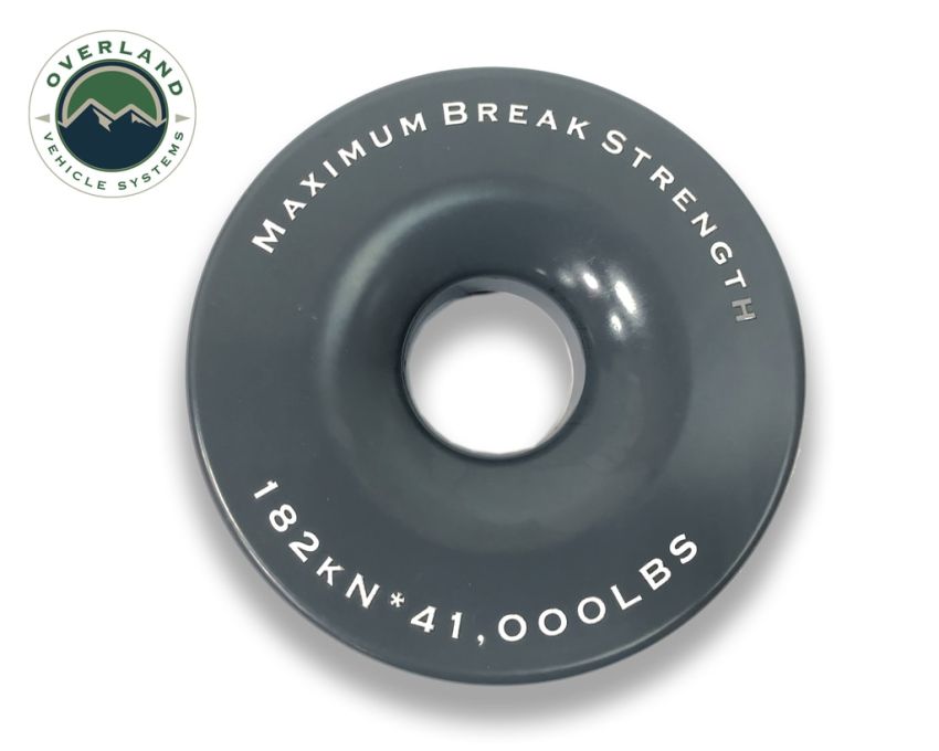 Recovery Snatch Ring 4.00 41,000 lb. Gray With Storage Bag Overland Vehicle Systems