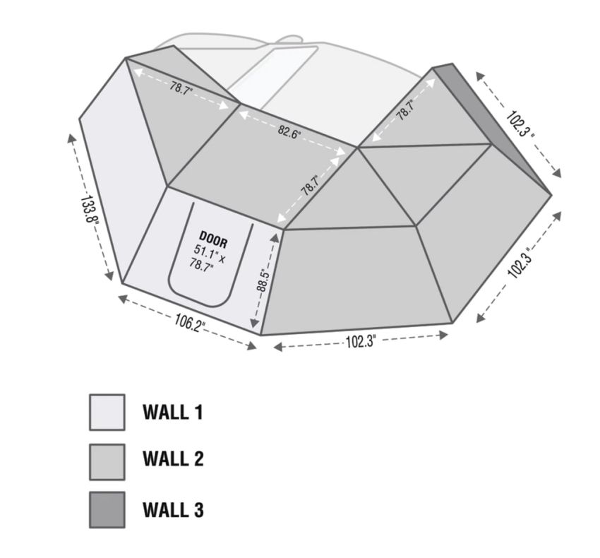 Nomadic Awning 270 Awning with Walls - Driver side Overland Vehicle Systems
