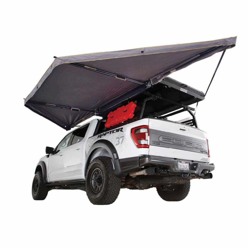 HD Nomadic 180 LTE - Awning, Grey Body, Green Trim and Black Travel Cover Overland Vehicle Systems