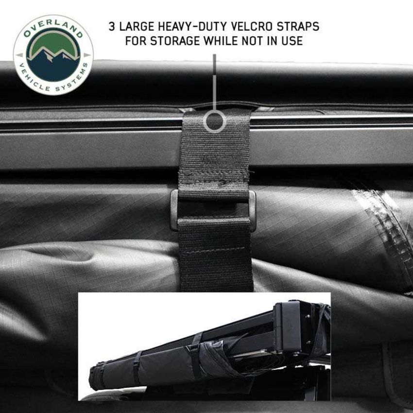 XD Nomadic 270 - Awning W/Lights and Black Out , Driver Side, Black Body, Black Trim and Black Travel Cover Overland Vehicle Systems