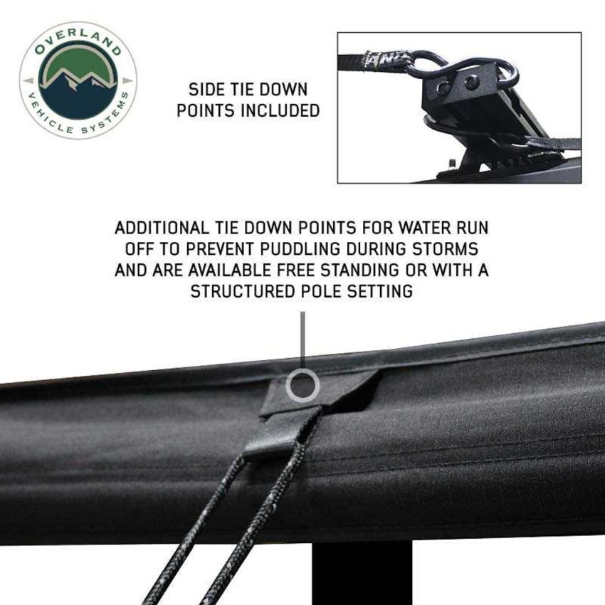 XD Nomadic 270 - Awning W/Lights and Black Out , Passenger Side, Black Body, Black Trim and Black Travel Cover Overland Vehicle Systems
