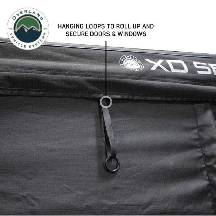 XD Nomadic 270 - Awning Wall 1 W/Black Out, Passenger Side, Black Body, Black Trim W/Storage Bag Overland Vehicle Systems