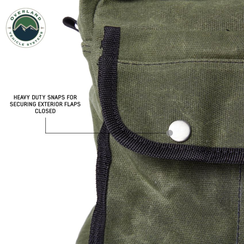 Organize With Overland Vehicle Systems Wax Canvas Small Duffle Bag Overland Vehicle Systems