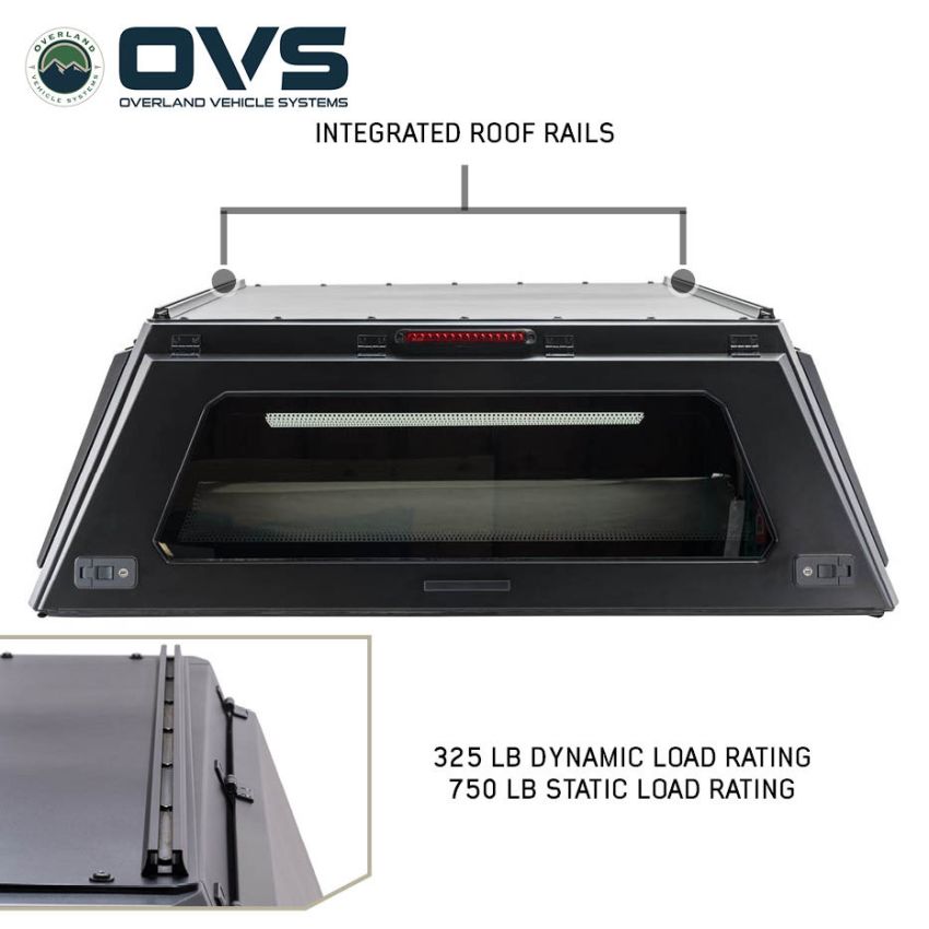 Expedition - Truck Cap W/Full Wing Doors, Front and Rear Windows and 3rd Brake Light 24-26 Ford Ranger Overland Vehicle Systems