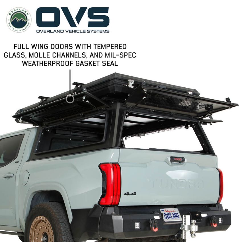 Expedition Pro Plus Truck Cap W/Full Wing Window Doors, Front and Rear Windows and 3rd Brake Light 17-22 Ford F-250/F-350 Overland Vehicle Systems