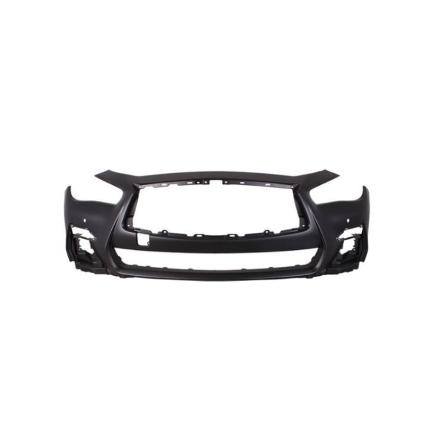 FRONT BUMPER COVER RED SPORT|SPORT; W/OBJECT SENSORS; PRIME INFINITI Q50 18-C