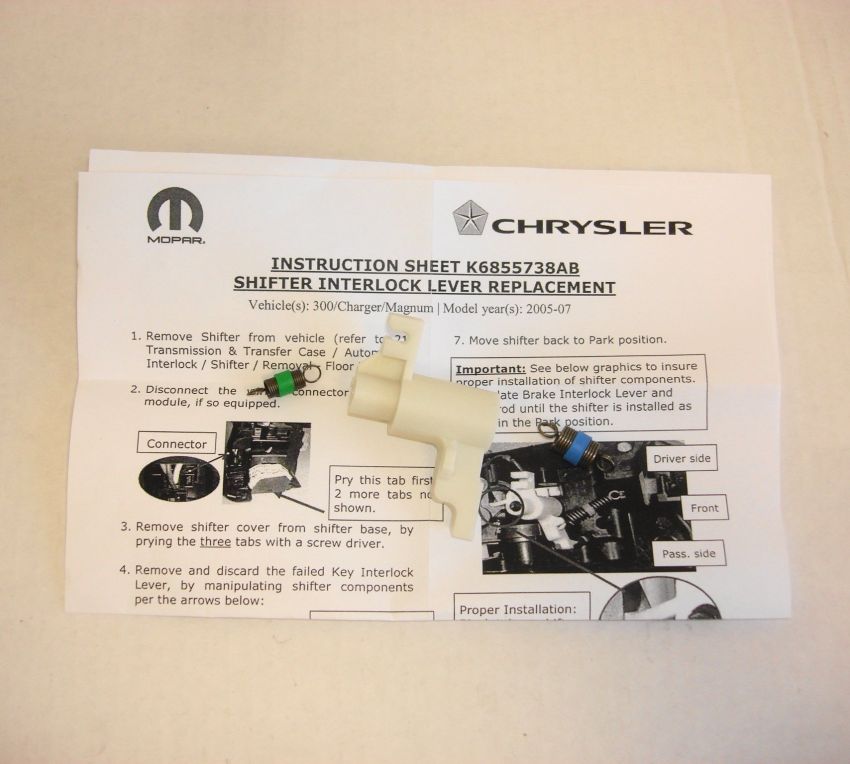 Genuine OEM DODGE CHARGER MAGNUM CHRYSLER 300 42RLE GEAR SHIFTER INTERLOCK LEVER NEW