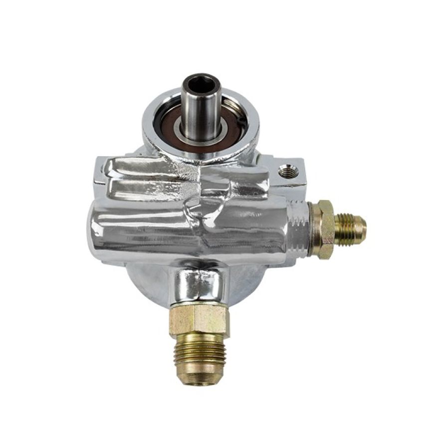 Top Street Performance JM2011BKH GM Type II Black Power Steering Pump with Integral Reservoir and Pulley Hub