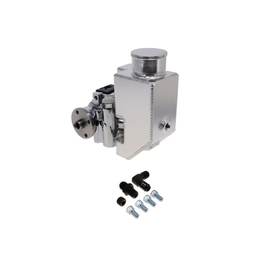 Top Street Performance JM2021CH GM Type II Style Chrome Power Steering Pump with 18oz Aluminum Reservoir and Hub