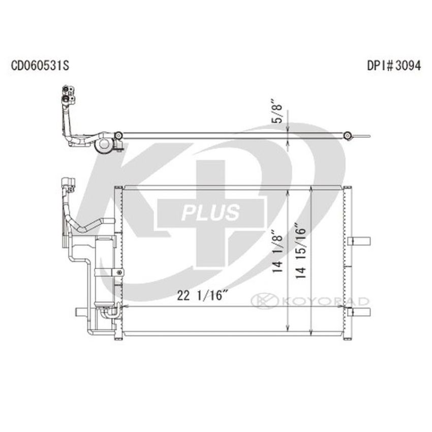 KOYORAD CD060531S Koyorad A/C Condenser CD060531S