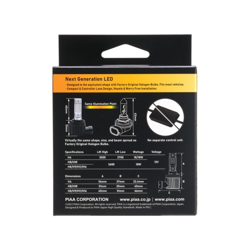 PIAA LEH190E H4 / 2500K / (Pack of 2)