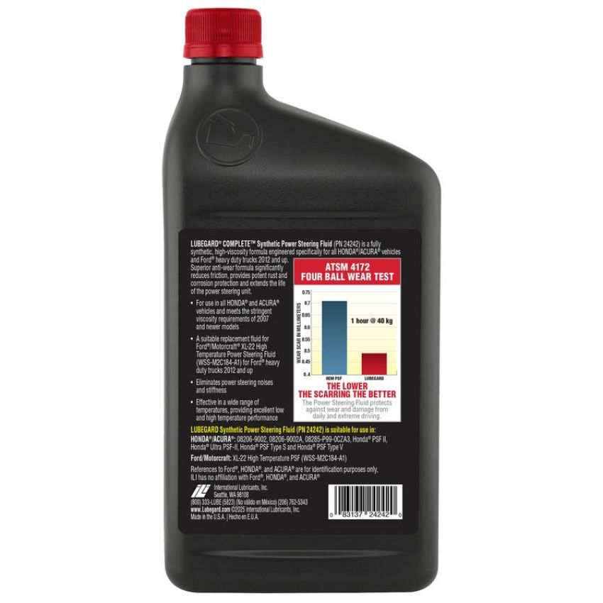 LUBEGARD 24242 Lubegard COMPLETE Synthetic Power Steering Fluid for Honda/Acura & HD 