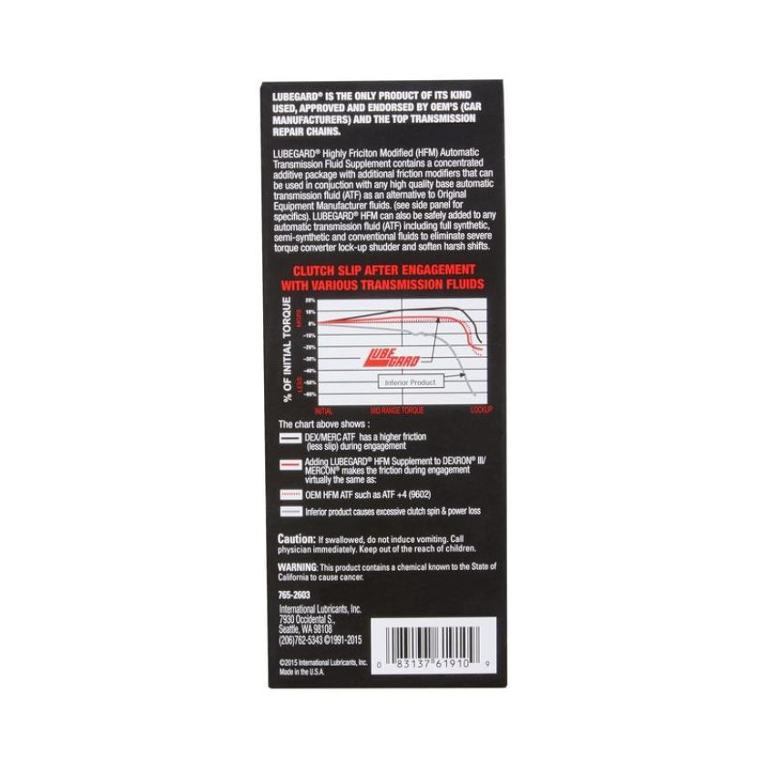 LUBEGARD 61910 Lubegard Highly Friction Modified ATF Supplement - 10 oz.