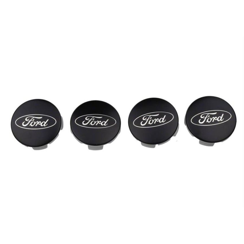 Ford Racing M-1096K-BCS Ford Car Black And Chrome Wheel Center Cap Kit-Satin