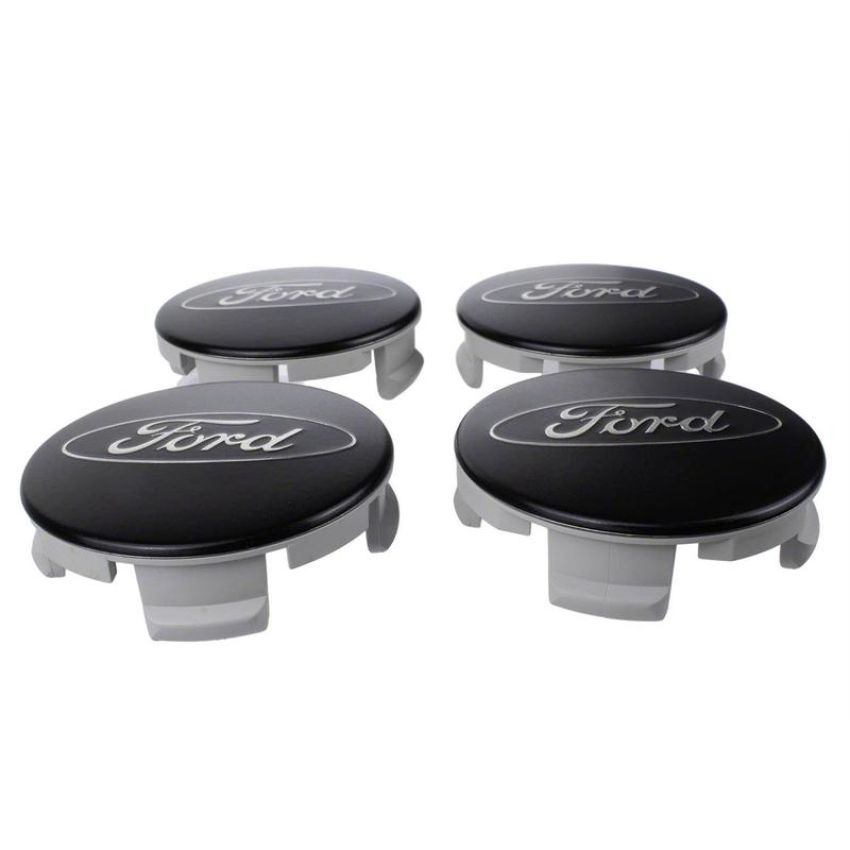 Ford Racing M-1096K-BCS Ford Car Black And Chrome Wheel Center Cap Kit-Satin