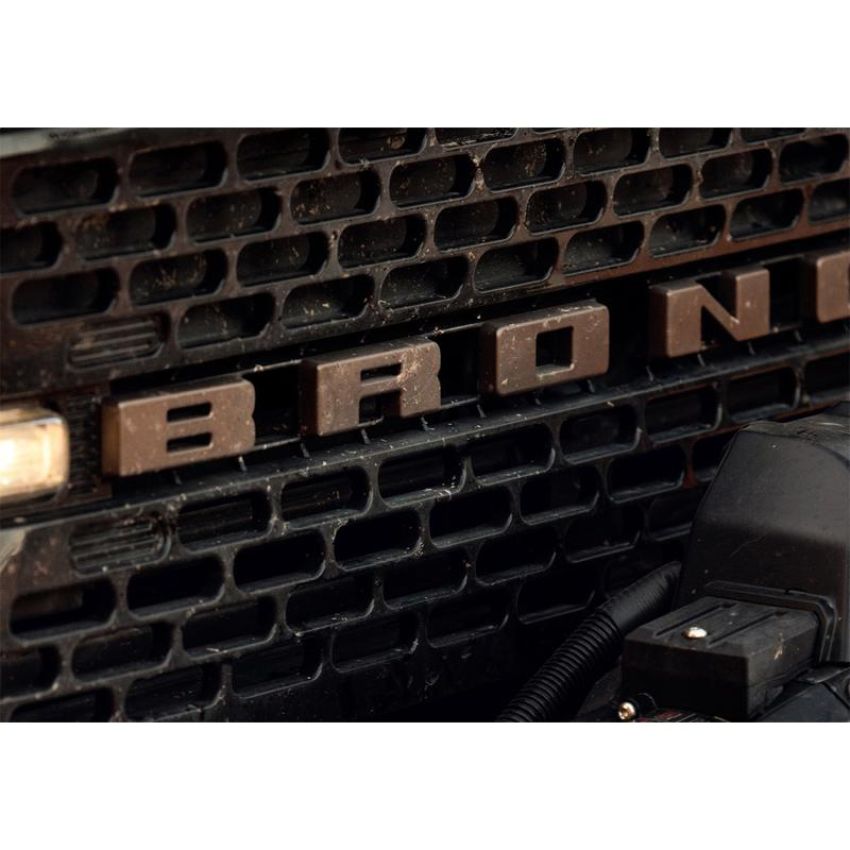 Ford Racing M-1447-BLBR 2021-2025 Bronco Grille Lettering Overlay Kit-Bronze