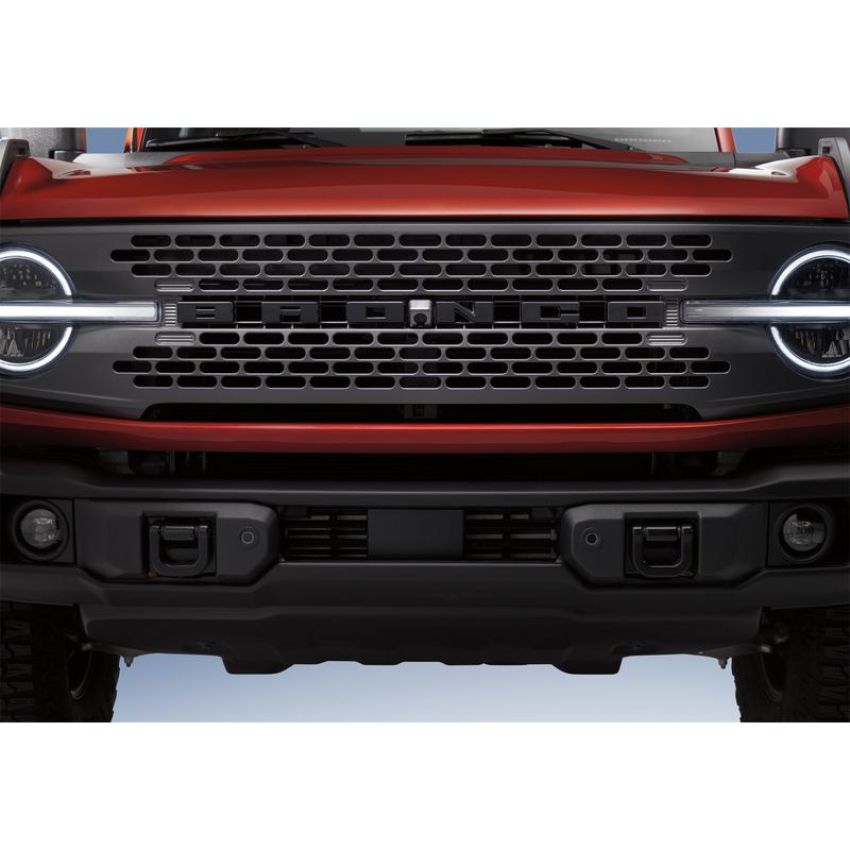 Ford Racing M-1447-BLMB 2021-2025 Bronco Grille Lettering Overlay Kit-Black