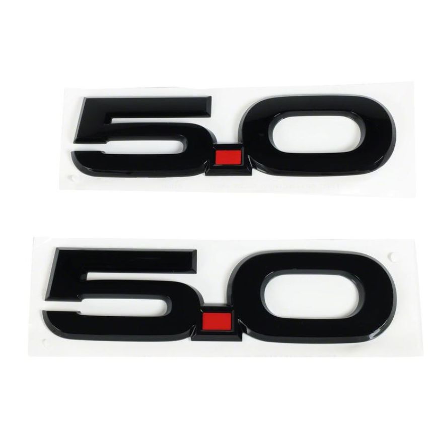 Ford Racing M-1447-M50AB 2015-2023 Mustang 5.0L Fender Emblems/Badges-Black-Pair