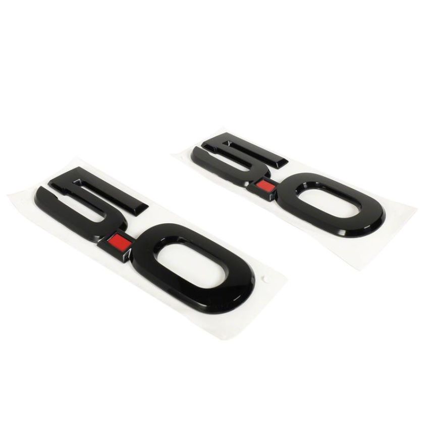 Ford Racing M-1447-M50AB 2015-2023 Mustang 5.0L Fender Emblems/Badges-Black-Pair