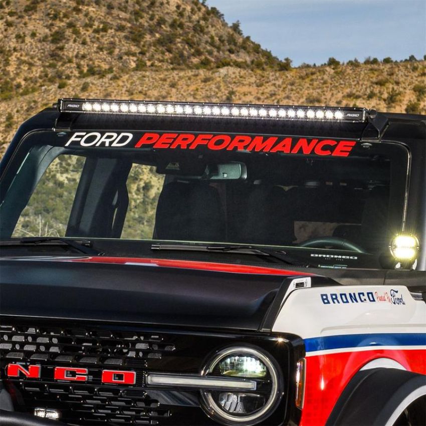 Ford Racing M-1820-BRR 2021-2025 Ford Performance Bronco Windshield Banner-White/Red