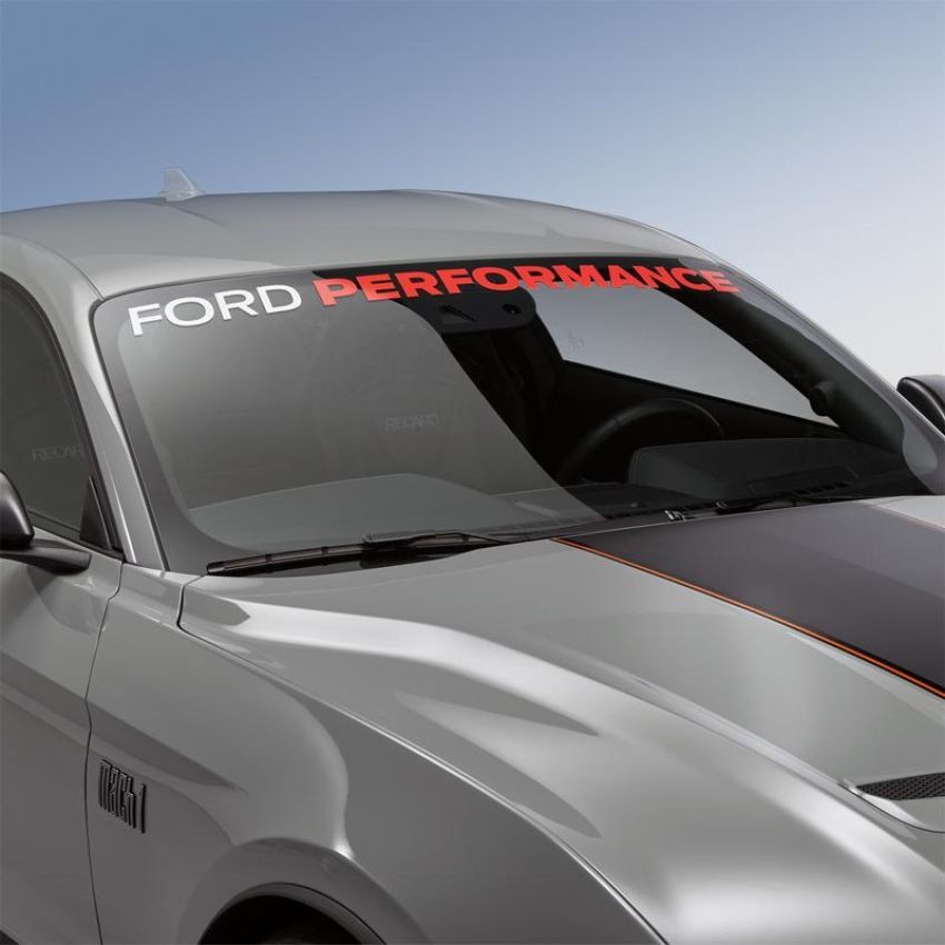 Ford Racing M-1820-MR 2005-2023 Mustang Ford Performance Windshield Banner-White And Red